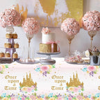 3PCS Princess Birthday Party Tablecloths Decorations, Once Upon a Time Birthday - Image 3