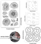 Flower Clear Stamps and Dies for Card Making Layering Coloring Stencil Set - Image 2