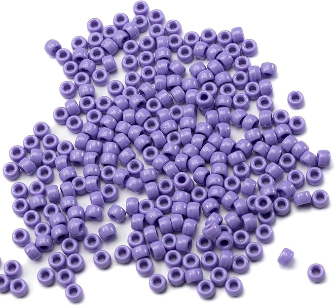 Gxueshan 1000 Pcs Acrylic Plastic White Pony Beads 6x9mm Bulk Kandi Beads - Image 3