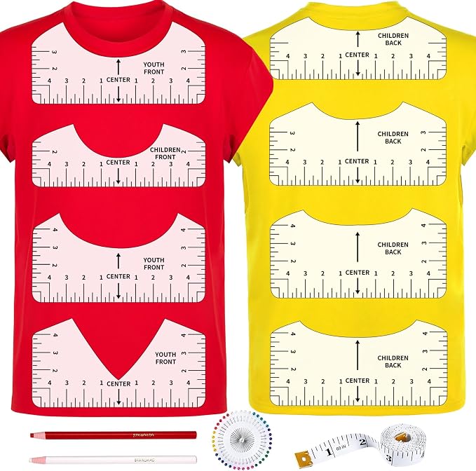 12pcs Tshirt Ruler Guide for Vinyl Alignment, T Shirt Measurement Accessories - Image 8