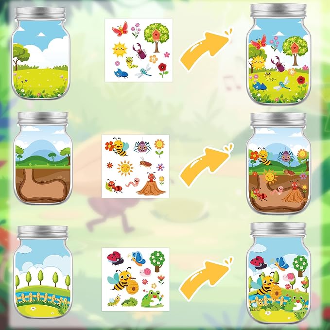 24PCS Insects Stickers Crafts Make Your Own Jar Sticker | Make Your Own Craft - Image 3