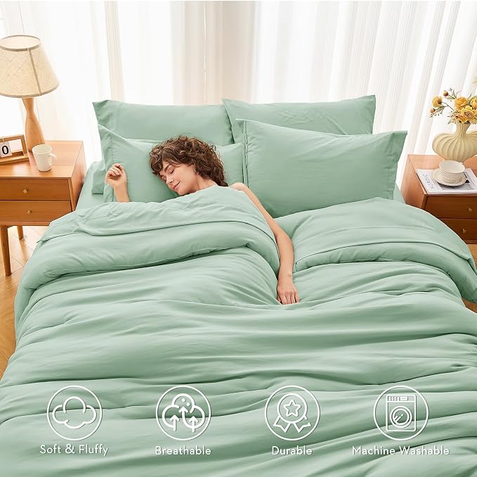 MUXHOMO 7 Pieces California King Comforter Set, Soft Bed in a Bag Cal King Size - Image 2