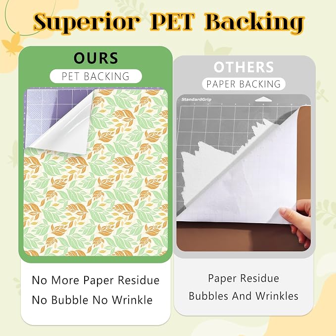 Yellow Leaves Boho Permanent Adhesive Vinyl 12 Sheets 12'' x 10'' | Green - Image 4