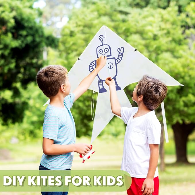 Libima 50 Pcs DIY Blank Kites for Kids Bulk Large Kite Making Kit Easy to Fly - Image 5