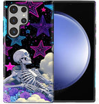 for Samsung Galaxy S24 Ultra Case, Skull Star Collage Pattern Glossy 2 in 1 by Teonvpu