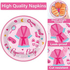 100 Pcs Pajama Party Paper Plates and Napkins Set Sleepover Party Decorations - Image 4