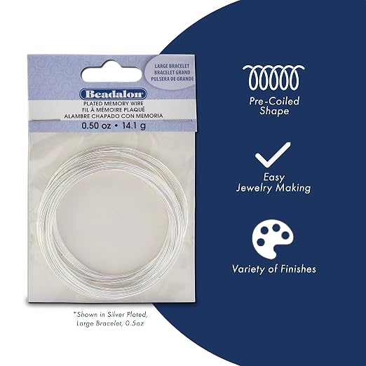 Beadalon Carbon Steel Memory Wire, Oval Bracelet, 0.35 oz, Approx. 23 coils - Image 2