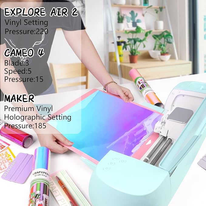 WRAPXPERT Holographic Permanent Vinyl, Color Shift Chrome Adhesive Vinyl Easy - Image 3