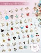 JIALEEY 300Pcs Assorted Gold-Plated Enamel Charms - Image 3
