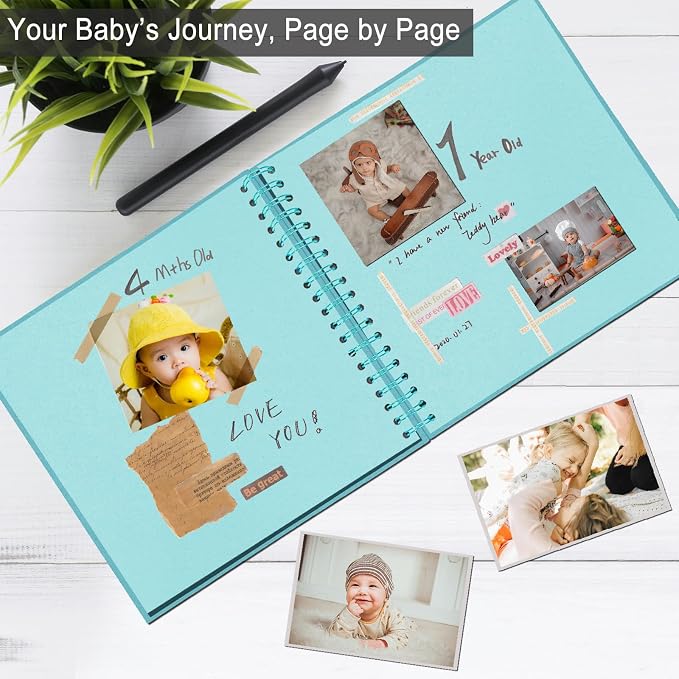 DIY Scrapbook Album 8x8 Inch, Hardcover Kraft Paper Scrap Book Photo Album - Image 2