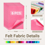 Azalea Pink Soft Felt Sheets for Crafts, 1.6mm Thick, Kids' Crafts, DIY Projects - Image 2