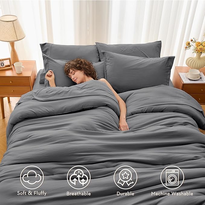 MUXHOMO 5 Pieces Twin XL Comforter Set, Soft Bed in a Bag Twin XL Size - Image 2