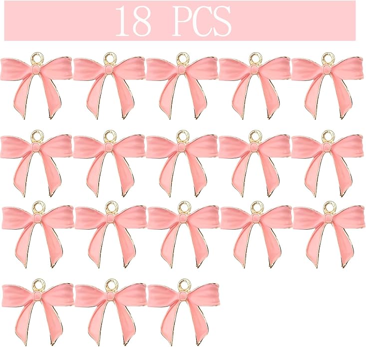 Bow Charms for Bracelet Jewelry Making Cute Bracelet Charms | 18Pcs, Bow Charms - Image 2