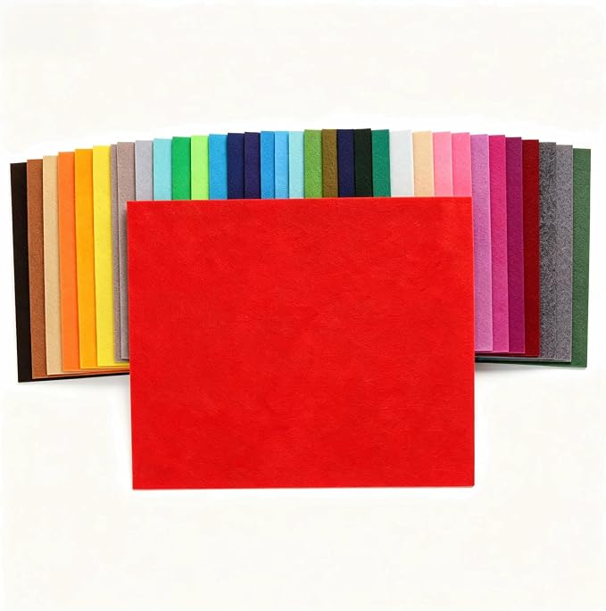 Assorted Craft Felt Sheets: 20 Pack 8x12 Inch Rectangles 1mm Thick by FVOLREM