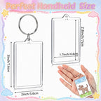 Yaomiao Acrylic Photo Frame Keychain Holder Photo Picture Insert Blank Keyring - Image 2
