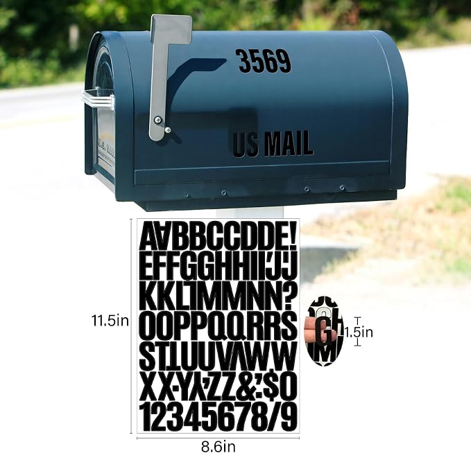 730 Pcs 10 Sheets Letter Stickers, Self Adhesive Waterproof 1.5 Inch Mailbox - Image 2