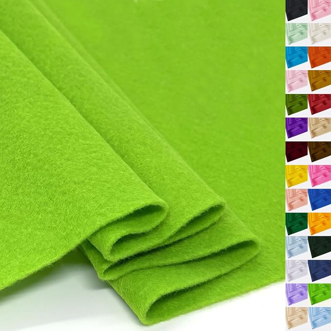 Apple Green Felt Fabric 36" X 36", 1.6mm Thick Soft and Durable Flexible Craft by FANOMMI