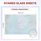 PATIKIL 4 x 6 Inch Transparent Stained Glass Sheets, 2 Sheets Mosaic Glass - Image 2