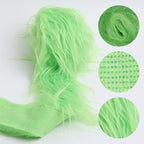 Shaggy Plush Faux Fur Fabric Precut Strips Fluorescent Green, Fur Fluffy Fuzzy - Image 2