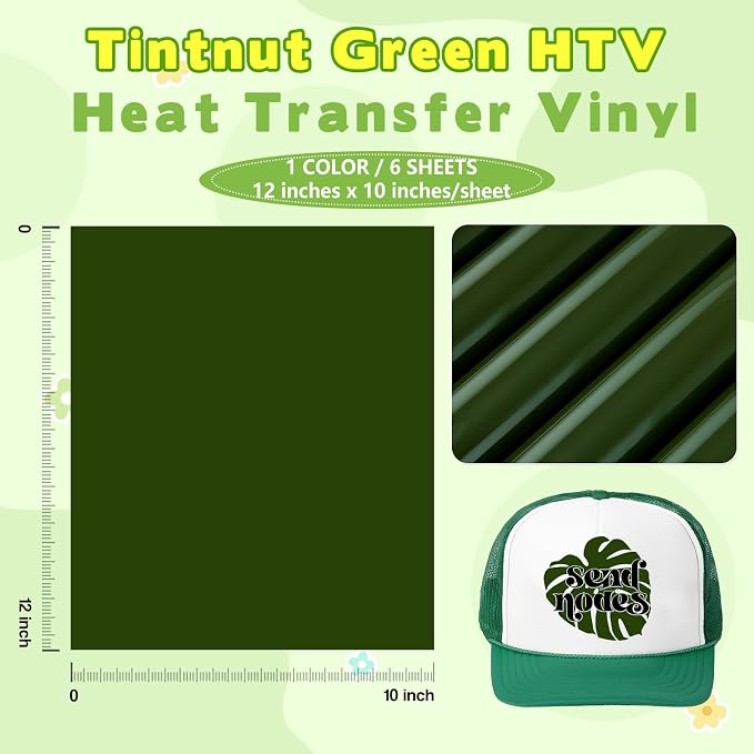 Tintnut Bronze Green Heat Transfer Vinyl, easy cut & weed, stretch washable - Image 2