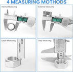 Digital Caliper Measuring Tool, IP54 Waterproof Electronic Micrometer Caliper - Image 6