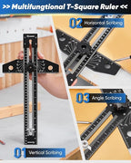Saker Aluminum Alloy Multi-Angle Marking Ruler, Adjustable Sliding T-Square - Image 6