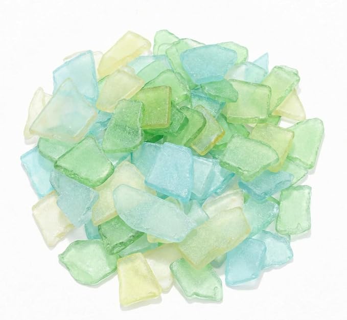 Jetec 11 oz Sea Glass for Crafts Pieces Decor Flat Frosted Sea Glass Vase by Jetec