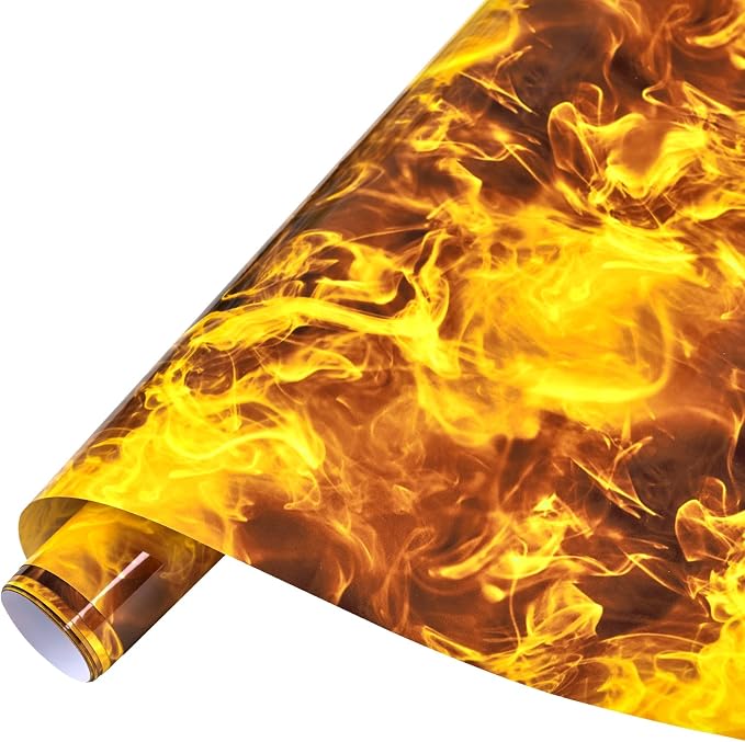 Tintnut Orange Flame Heat Transfer Vinyl Roll, stretch washable, works well by Tintnut