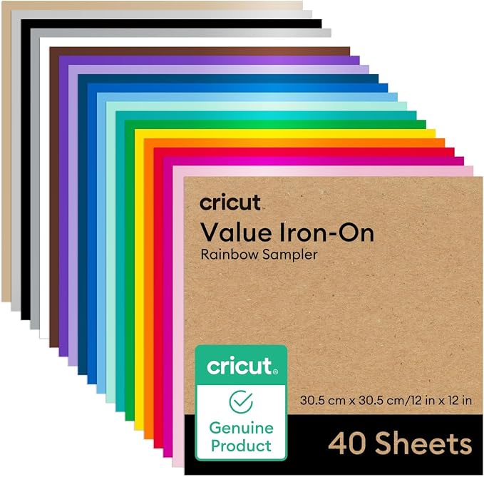 Cricut® Value Iron-On, Rainbow Sampler - 12 in x 12 in- HTV Heat Transfer Vinyl by Unknown