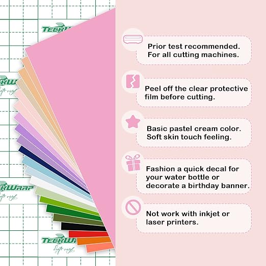 TECKWRAP 001 Matte Permanent Vinyl 12" x 12" 21 Colors - Image 2