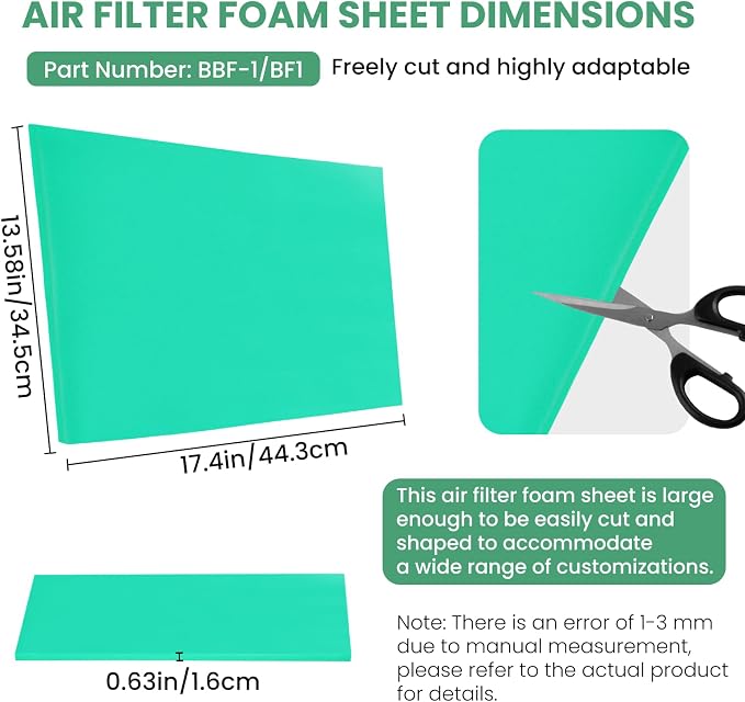 Zookpr 2 Pcs Small Engine Foam Air Filter Material - Image 2