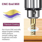 Titanium Coated Engraving Milling Cutter Carbide Bits, 1/8'' Shank, 10 Pieces - Image 5