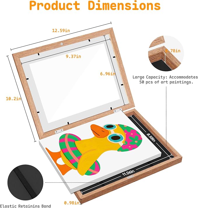 4 Pack Kids Artwork Frames Changeable 8.5 x 11 Inch Children Art Projects - Image 2