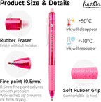 Lineon Erasable Gel Pens, 15 Colors Retractable 0.5mm Fine Point Erasable Pens - Image 4