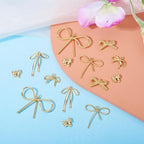FASHEWELRY Alloy Bowknot Charms Links Golden Bow Tie Connector Charms Metal Bow - Image 6
