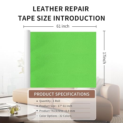 Leather Repair Patch Tape, Car Seat, Vinyl Leather Repair Kit - Image 2