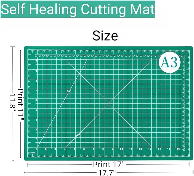 45mm Rotary Cutter and Mat Set, Fabric Cutter Wheel and 12x18 Inch Self Healing - Image 2
