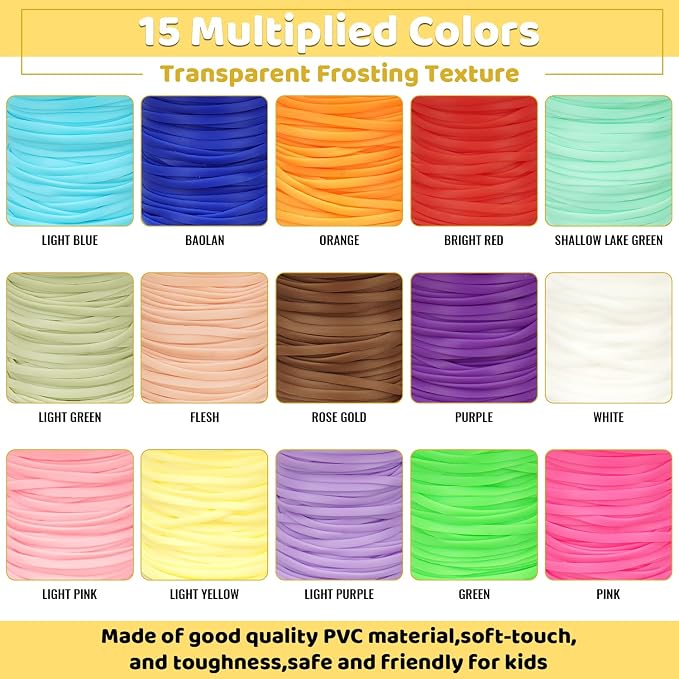 KAMJUNTAR Macaron Matte Lanyard String, 15 Rolls Gimp Boondoggle String Plastic - Image 3