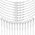 PAXCOO 25 Pack Chains for Jewelry Making, Necklace Chains Bulk Silver Plated by PAXCOO