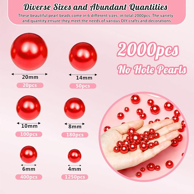 2000PCS Pearls for Crafting, Candles Centerpiece, DIY Crafts, Jewelry Making - Image 2