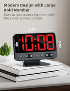 Odokee Digital Alarm Clocks for Bedrooms: Large Bold Number 5 Brightness Dimmer - Image 2