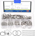 Glarks 125pcs Silver Keychain Making Kit, Keychain Craft Supplies Including Key by Glarks