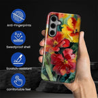 Case for Samsung Galaxy S25 Case, Vintage Floral Girly Design Hybrid Dual - Image 3