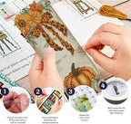 YERUOUIU 6 PCS Fall Cross Stitch Bookmark Kit - Image 3