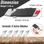 DIYSELF 10Pack Box Cutter, Rubber Handle Utility Knife, Box Cutter Retractable - Image 4