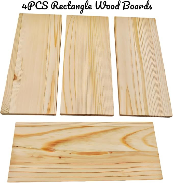 4PCS Rectangle Wood Boards Unfinished Wood Blocks - Image 2