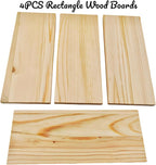 4PCS Rectangle Wood Boards Unfinished Wood Blocks - Image 2