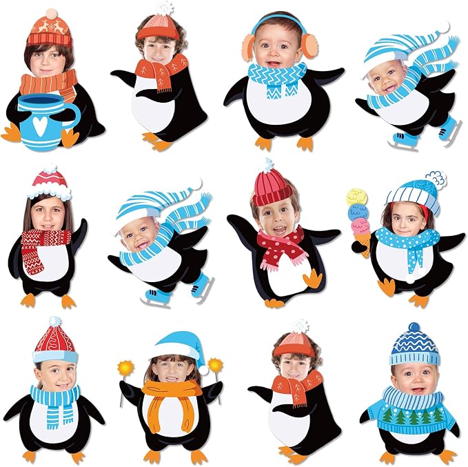 60pcs Winter Theme DIY Cutouts Penguin Bulletin Board Decoration Set Christmas by partygreeting