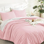 Litanika Pink Comforter Set Full Size, 3 Pieces Girls Women Cute Soft Solid - Image 5