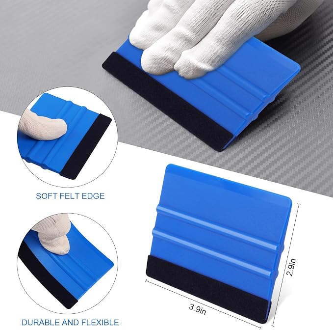 WRAPXPERT Blue Felt Squeegee, Medium Hardness Vinyl Squeegees Scraper Tool Kit - Image 5